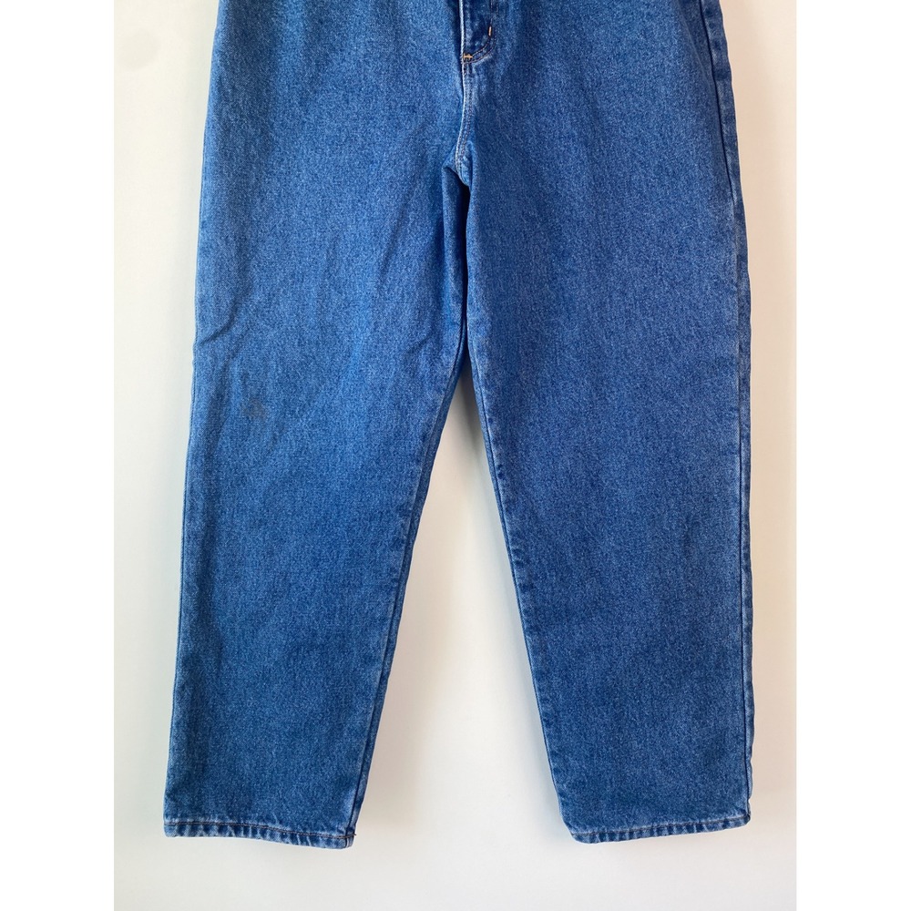 LL Bean Womens Relaxed Flannel Lined Jeans 14 Petite Blue Tapered Leg 299546 - Picture 4 of 12
